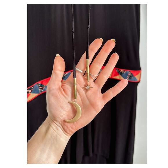 Liberty Garden Black Faux Suede Trim Midi Whimsigoth FantasY2K Dress medium - Picture 2 of 11